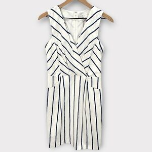 Adelyn Rae White Stripe Mini Shift Dress Small